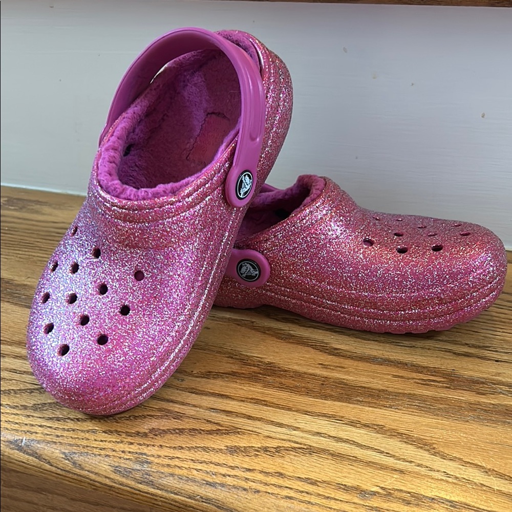 Crocs Sparkly Pink Kids Clogs